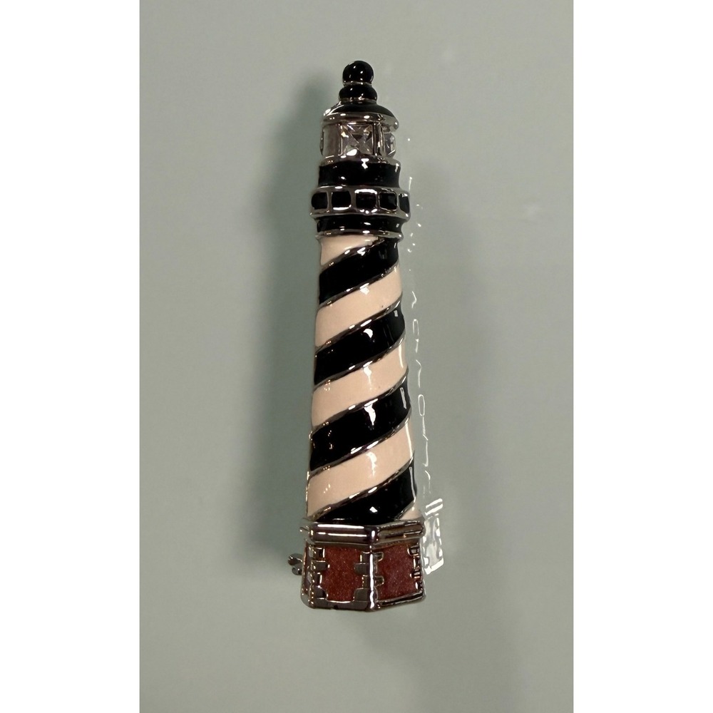 VTG 1999 Plainville Stock Co. Lighthouse Brooch Pendant Enameled